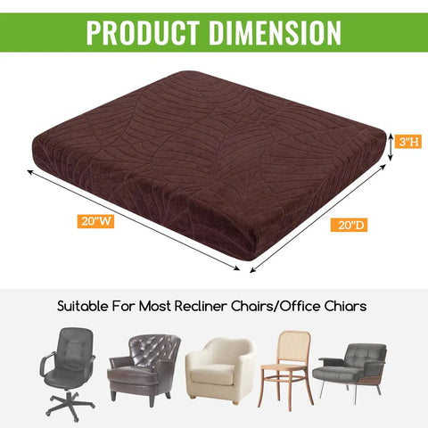 Comfy Long Sitting Recliner Cushion For Elderly Seniors 20x20x3 Inch Thick Foam Seat Pad With Soft Tufted Layer No Thigh Pressure Leaves Coffee Color For Recliners Offices And Cars