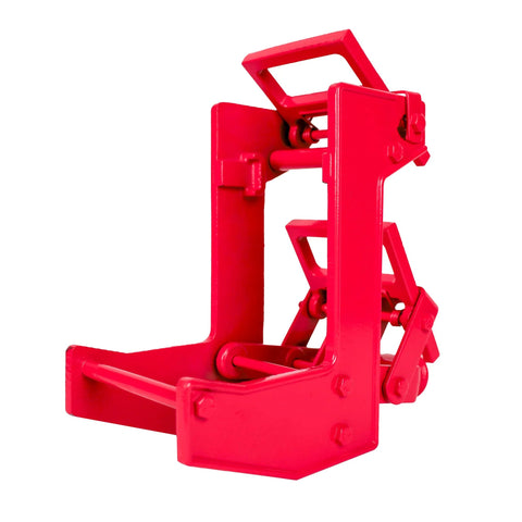 Front view of Guardian 2601 portable wall jack, red cast-iron, for 1-1/2 x 3-1/2 wood poles or 3-1/4 in OD steel pipe