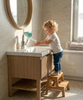 Toddler Faucet Extender 4 Pack Splash Free Sink Water Guide Kid Handwashing Helper Super Handy Bathroom Tap Adapter in use.