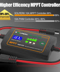 10A 12V MPPT Solar Charge Controller With LCD Display Smart Panel Regulator for Gel AGM Lead Acid and LiFePO4 Batteries
