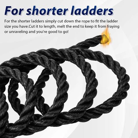 Ladder Rope Replacement For Extension Ladders Up To 40 Feet With Single Pulley Fits Werner AC30 2 And Most Aluminum And Fiberglass Ladders Five Sixteenth Inch Diameter Replacement Kit 1 Pack No Fuss Easy Install Not For Double Pulley Systems burning end to prevent fraying