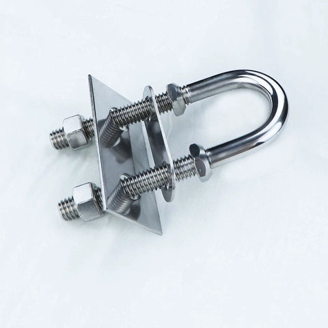 4 Inch Stainless Steel Marine Bow And Stern Eye Tie Down U Bolt Set 2 Pieces For Rock Solid Boat Rigging And Deck Mounts With Heavy Duty 316 Grade Corrosion Resistant Finish