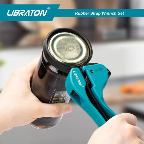 Two Piece Rubber Strap Wrench Set For Auto Oil Filter Jar Lids Adjustable From 10mm To 150mm used on jar lid