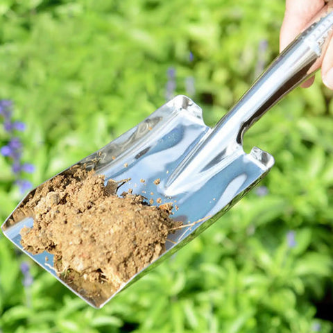 Heavy Duty Stainless Steel Garden Shovel Hand Trowel Spade Built To Last For Digging Planting And Transplanting In Clay Or Rocky Soil