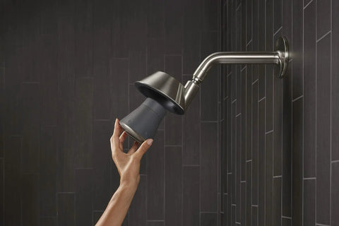 Moxie Showerhead With Waterproof Bluetooth Speaker 1.75 GPM Brushed Nickel Dope Harman Kardon Quality Audio In Shower While You Stream Your Jams Hands Free