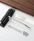 Premium Automatic Door Closer Aluminum Alloy Adjustable Closing Hinge With Wear Resistant Rebound Stopper Black Finish