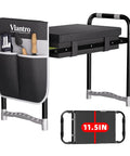 2-In-1 Garden Kneeler And Seat For Seniors And Garden Lovers, Heavy-Duty Foldable Bench With 400 Lb Capacity, shown with tool pouch