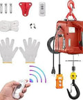 3 In 1 Electric Hoist Winch 1100 Lbs Portable Lift Crane With Remote Control Wireless 82 Ft Range 110V 500W Overload Protection