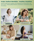 Collage showing a diverse group of people: an office worker, a woman gardening, a mother with her child, and a woman doing yoga.