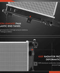 Straight Shooter Engine Coolant Radiator Assembly For Nissan Leaf 2013 To 2017 EV with PA66 plastic end tanks shown.