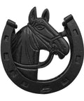 Antique Horse Head Door Knocker In Cast Iron With Rustic Horseshoe Accent For Front Door, Barn, Farmhouse Or Garden Gate