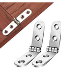Heavy Duty 180 Degree Foldable Hinge Flap Screw-On Hardware For Sewing Machine Cabinet Doors And Smart Furniture Projects With Smooth Swivel Action mounted on wooden doors.