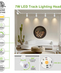 Arcfox 7W 3000K LED Track Lighting Heads Dimmable 3 Wire Single Circuit H Type Track Lights in modern living room setup