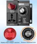 AC Motor Variable Speed Controller for Routers and Fans SCR Voltage Regulator 120V-220V with LED display and dial knob