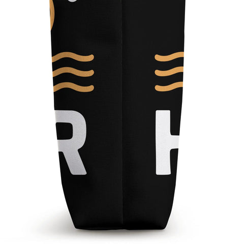 Side view of Dragon Boat Racing Tote Bag For Festival Fans And Paddlers, featuring bold water sports artwork in black and white.