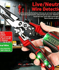Four In One Wire Stripping And Testing Pliers With Digital LCD Display For Cutting Stripping And Crimping Plus Voltage Tester Check This Pro Grade Multi Functional Electrician Tool For Home Wiring Automotive Repair And DIY Projects Green, red/black