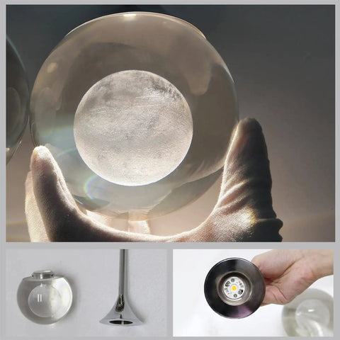 Crystal Pendant Light With Moon Glow, Modern Chrome Finish, Dimmable LED 5W Mini Hanging Light For Kitchen Island Lighting, Dining Room, Bar Or Bedroom, Elegant Contemporary Fixture