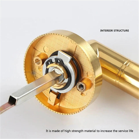 Interior view of Solid Zinc Alloy Door Lock Handle with three pole mechanism, high grade hardware in classic black finish.