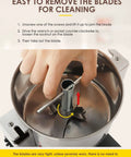 Hand removing blades from Beefed Up 700g Electric Grain Grinder Mill With Safety Lid, 2400W High Speed Spice And Herb Pulverizer