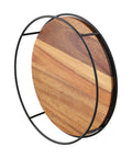 Wooden Lazy Susan Utensil Organizer With Steel Ball Bearings And Anti Slip Pads For Secure Heavy Item Storage On Your Countertop Full 360 Degree Rotation For Easy Access To Spices Condiments Pots And Pans, side view.