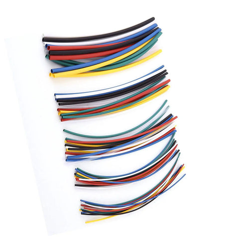 Ultimate 70 Piece Heat Shrink Tube Kit With Polyolefin Wire Wrap Tubing, 5 Smalls Sizes And 7 Cool Colors, Flame Retardant For Cars Motor Homes And Garages Shops At Up To 230 Degrees F. assorted heat shrink tubes in 7 colors