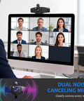 4K Webcam With Auto Focus And Light Correction, Aluminum Body, 70 Degree Field Of View, PDAF, 4K 30FPS, Built In Microphone, Privacy Cover
