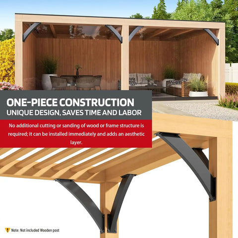 4 Pcs 45 Degree Corner Brackets For Wood Structures Outdoor Pergolas Gazebos Tree Houses Cabins And Patios Heavy Duty Steel With Black Powder Coat Rust Resistant Easy Install
