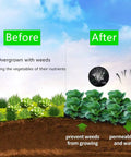 Before and after comparison using Heavy Duty Weed Barrier Fabric 3ft By 300ft 3.2oz Tear-Resistant Ground Cover for weed control.