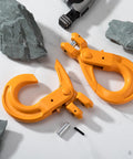 Beefy Heavy Duty Grade 80 Self Locking Hooks 3/8 Inch Steel Clevis 7100 Lb Load Rating Lifting And Tie Down For Safety Chains Pack Of 2