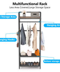 Robust Set Of 10 Heavy Duty Clothes Rack With Shelf And Hanging Rod featuring top shelf, hanging area, and bottom storage.