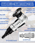 Heavy Duty Mini Pneumatic Chamfering Tool Handheld Air-Powered Deburring Machine For Metal And Wood with 1/4 inch air inlet connector.