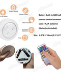 Two Pack Battery Operated Wireless Wall Sconces With Remote Dimmable Bulbs No Wiring Needed For Chic Indoor Decor In Hallways Stairs Lounges And Restaurants Easy Install showing battery and remote details.