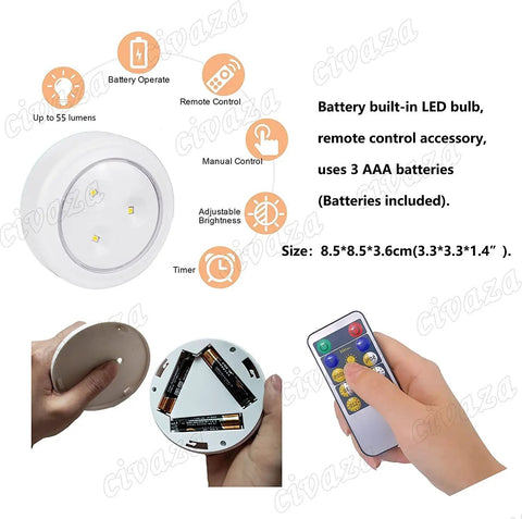 Two Pack Battery Operated Wireless Wall Sconces With Remote Dimmable Bulbs No Wiring Needed For Chic Indoor Decor In Hallways Stairs Lounges And Restaurants Easy Install showing battery and remote details.