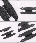 30 Pack Black Cabinet Hinges 3.5 Inch H Shape Vintage Hammered Steel Decorative Door Hinges for Wooden Cabinets Boxes