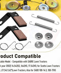 2 Pack Brake Pad Kit With Retainer And Torsion Springs For 42 Inch Deck Tractors and Lawn Mowers, components displayed