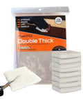 Slick Double Thick Stain Applicator Pad For Wood Finishes And Gel Coating With High Capacity Foam Core shown with packaging and cut applicator.