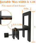 Keep Your Mattress Locked Tight With These Adjustable Non Slip Grippers For Metal Bed Frames And Box Springs Quick No Tools Setup Stops Nighttime Shifting Cold 6 Piece Retainer Bars Black adjustable clamp showing dimensions and max width fitting most bed frames.