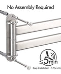 Ultra Sturdy 15.5 Inch Four-Arm Swivel Towel Rack For Wall Mount, SUS304 Stainless Steel Brushed Finish, easy installation.