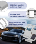 Heavy Duty Exhaust Tacking Band Set, 5 Piece, 304 Stainless Steel, 2 to 4 Inches, shown with durability features on display.