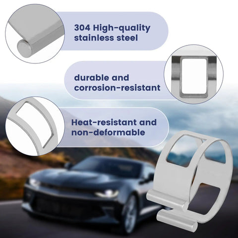 Heavy Duty Exhaust Tacking Band Set, 5 Piece, 304 Stainless Steel, 2 to 4 Inches, shown with durability features on display.