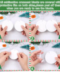 Hands peeling protective film from 30 Pieces 3 Inch Round Sublimation Ornament Blanks For Christmas Tree Decor And DIY Crafts.
