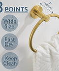 Wall Mounted Brushed Gold Towel Ring Crafted From Solid 304 Stainless Steel Rustproof And Built Tough For Bathroom Decor Or Kitchen Sink Station That Holds Up Under Pressure While Looking Fresh And Making Your Space Pop, showcasing wide 2" design.