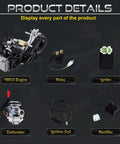 Parts of Gy6 150cc Short Case Engine Kit For Two Wheel Scooters And Mopeds CVT Ready Easy Install with metal shell