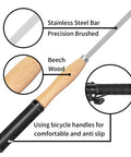 Top Shelf Carbide Wood Lathe Turning Tool Kit With Beefy Anti Slip Rubber Handles And Rust Proof Steel Cores showing beech wood handle.