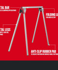 Heavy Duty Metal Sawhorse With Folding Legs, 1,000 Lb Per Pair Load Capacity, Anti Slip Rubber Pads, Quick Setup For Cutting