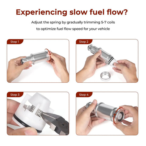 Steps to adjust Gas Fuel Tank Fill Neck Repair Kit For Chevy And GMC Trucks And SUVs Fix Leaky Or Broken Fill Necks Durable Aluminum Construction Replaces EAJ40-1000 Easy Install