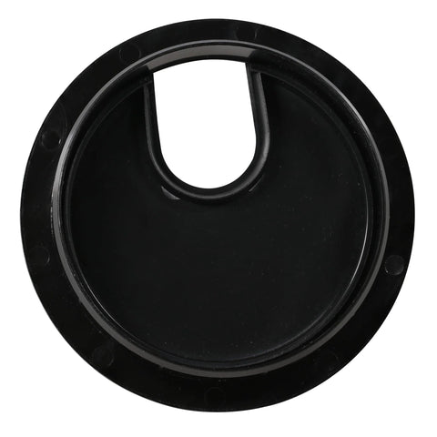 5 Pack Black Round Desk Cable Grommets 3 Inch 76mm Two Piece ABS Plastic Hole Cover for Computer Desk
