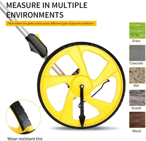 Foldable Measuring Wheel In Meters Up To 9,999m With Backbag One Button Reset Kickstand Starting Point Arrow for different surfaces