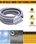 Ultra Heavy Duty Non Metallic Flexible Pvc Liquid Tight Electrical Conduit 1-1/2 Inch Diameter 25 Foot Length coiled ready for installation.