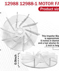 Knockout Replacement Vacuum Motor Fan Six Pack For Eureka And Sanitaire Model 12988 plastic impeller 5 inch diameter size view